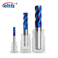 Blue Coated HRC 65 Carbide End Mill with Inch Sizes